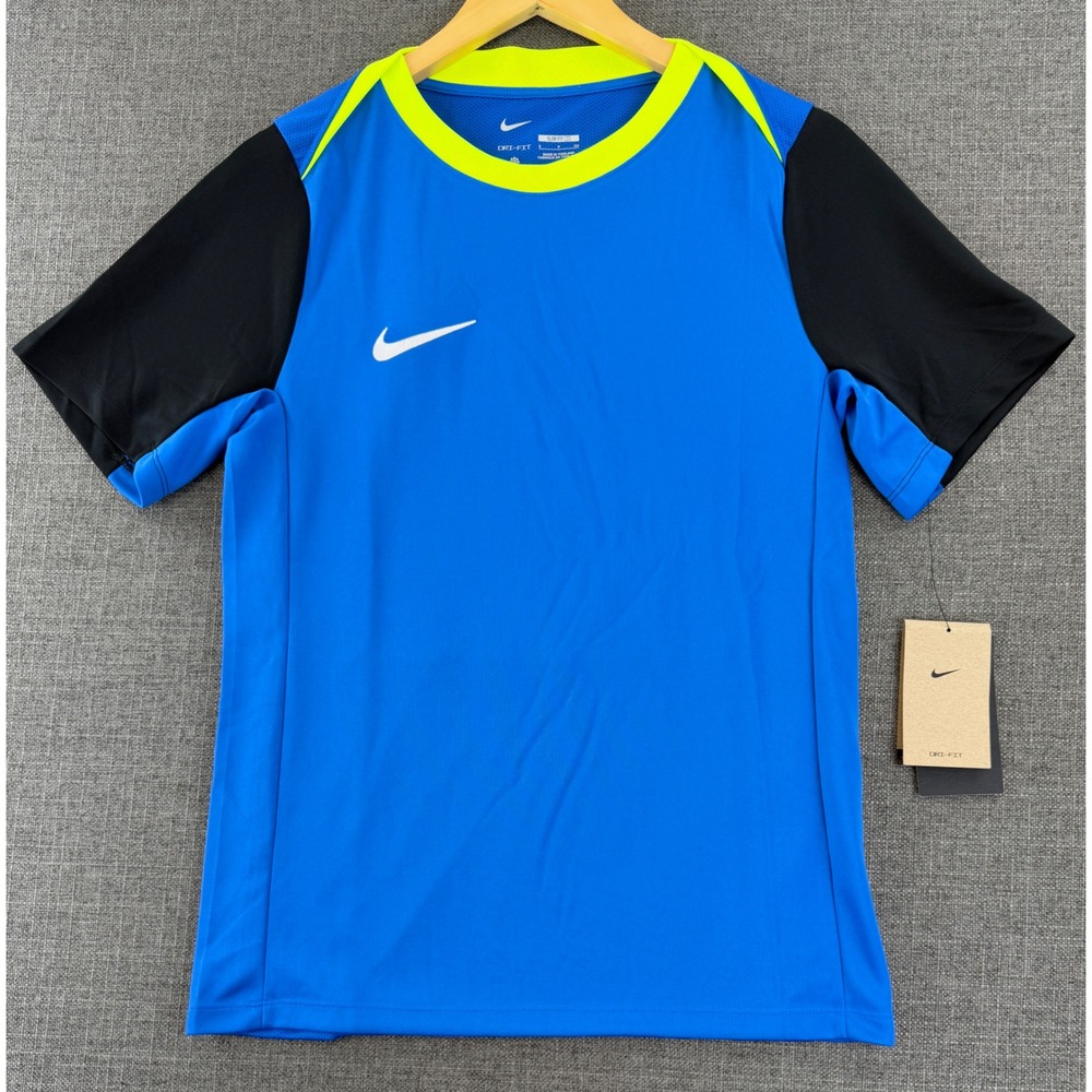 Nike Mens Dri-FIT Soccer Jersey Blue Black Volt FD7592-463 Slim Fit Small NWT